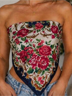 Floral Bandana Tube Top